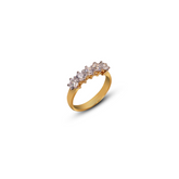 Golden Ring with White Zircon